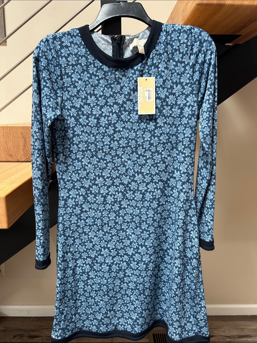 MICHAEL Michael Kors Navy & Light Blue Floral Long-Sleeve Dress